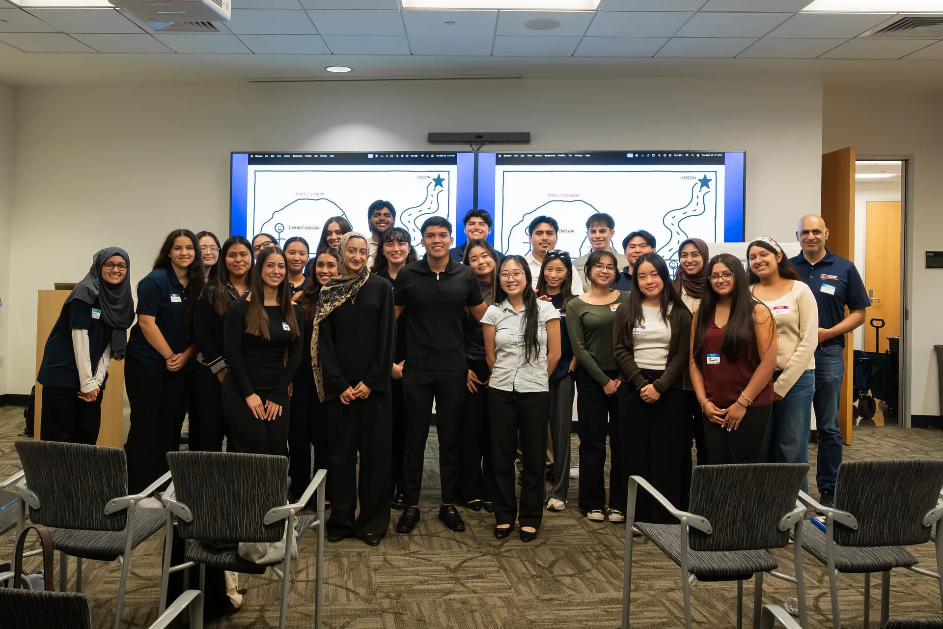 Eliam leading a storytelling workshop at Cal State Fullerton