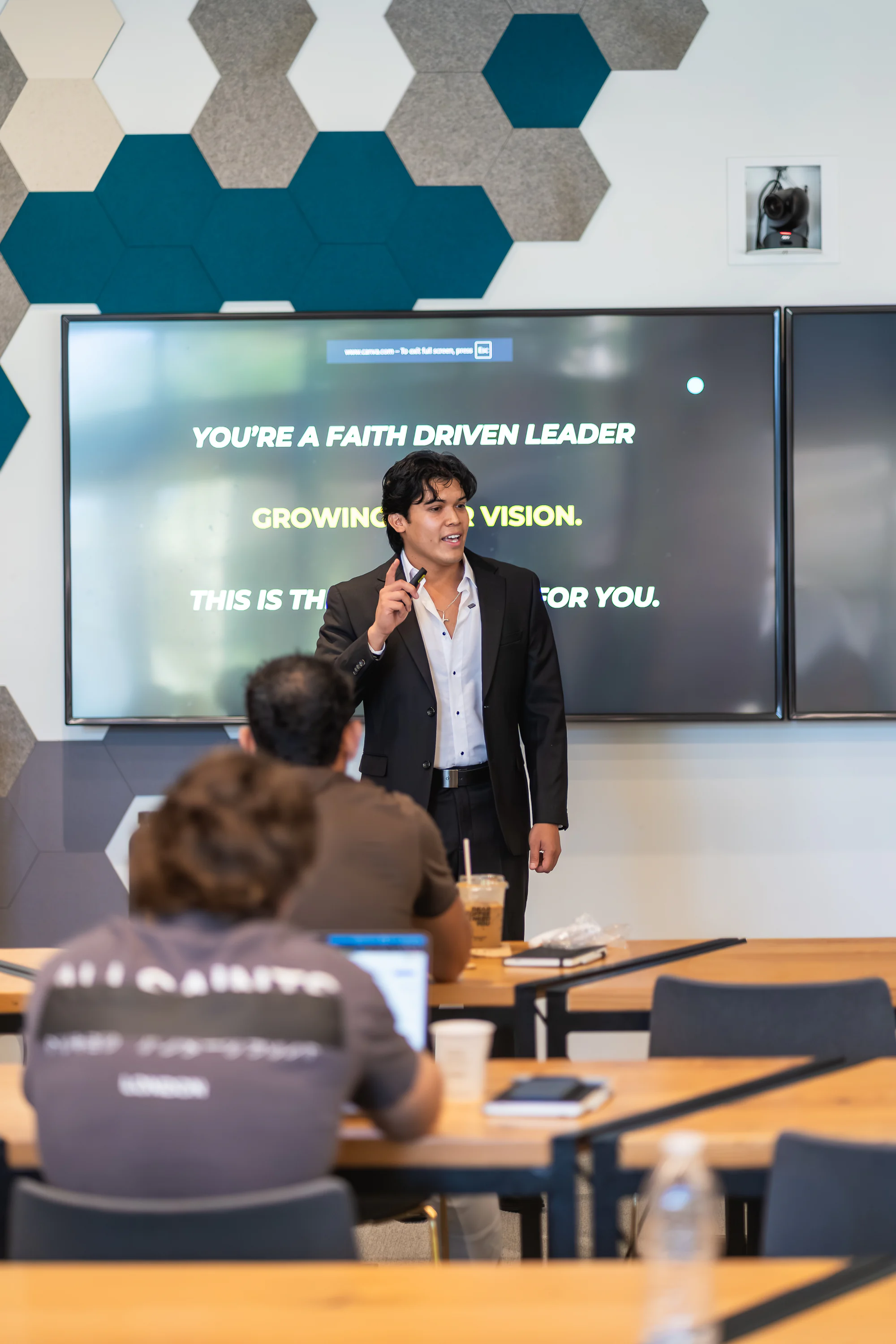 Eliam Fuentes teaching at Faith Driven Leadership
